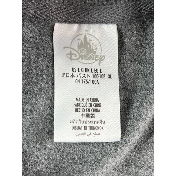 Disney World Sweater Mens Large Gray Mickey Mouse Sweatshirt Long Sleeve Crew - Picture 6 of 8